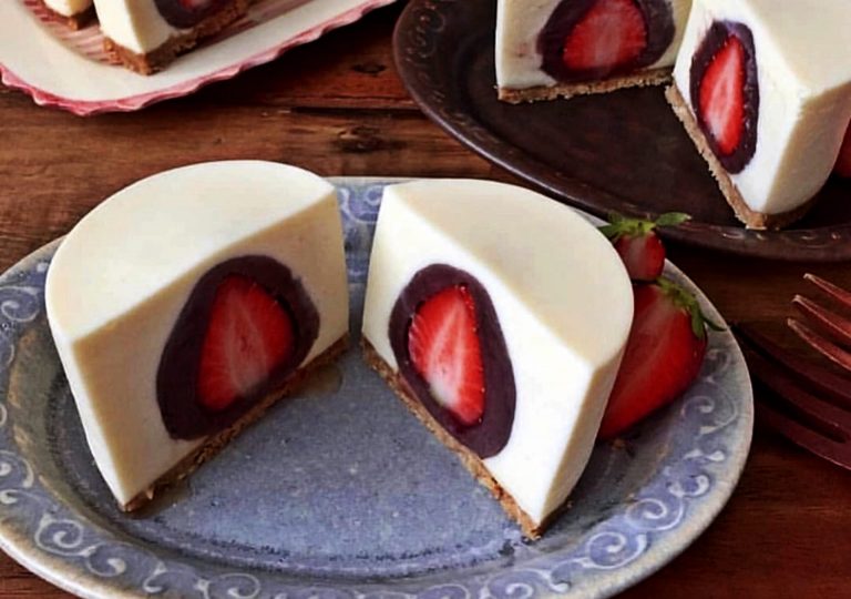 cheesecake stuffed with chocolate covered strawberries